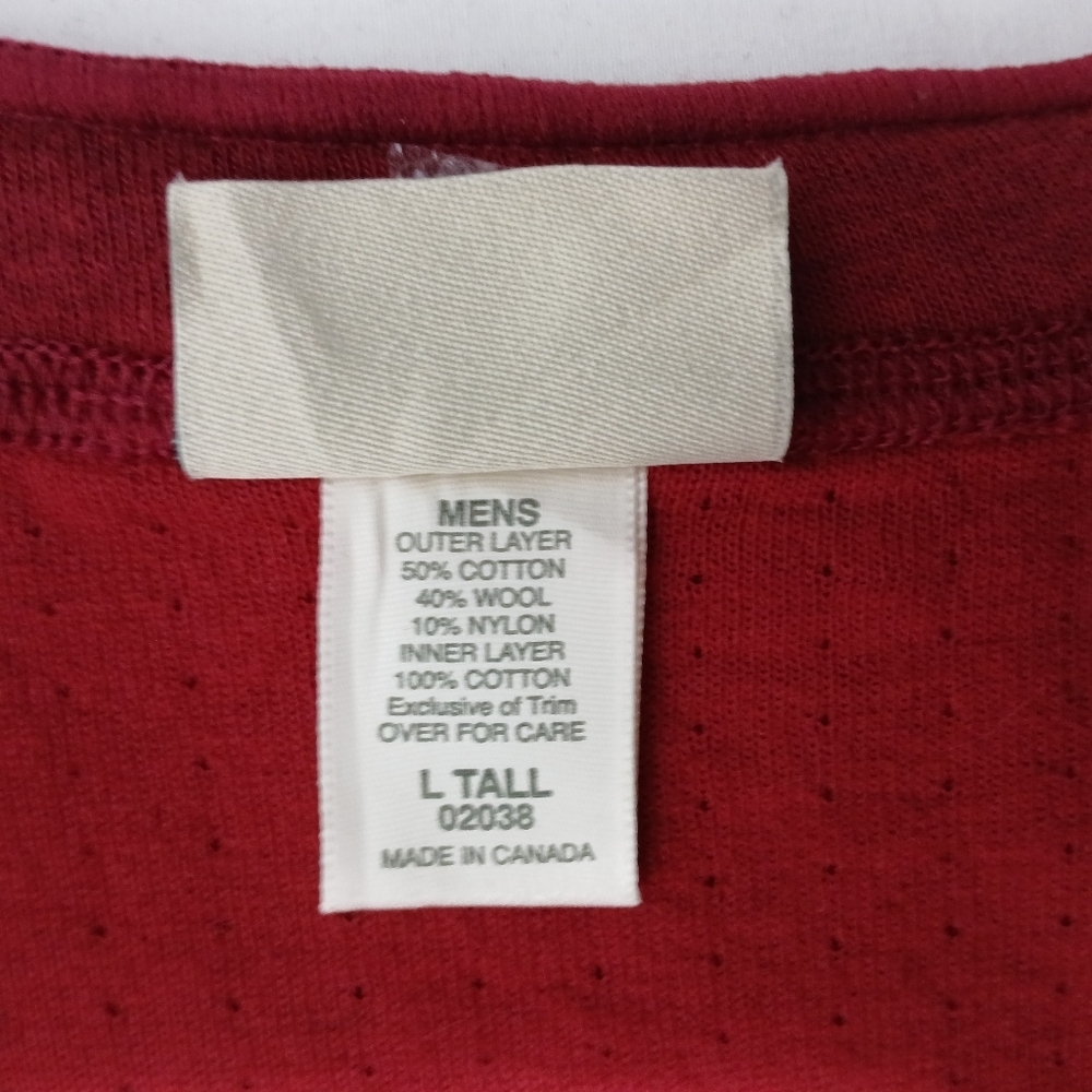 Men's LL BEAN Two Layer Driver's Long Sleeve Pull Over Shirt. Size L Tall - Picture 5 of 10